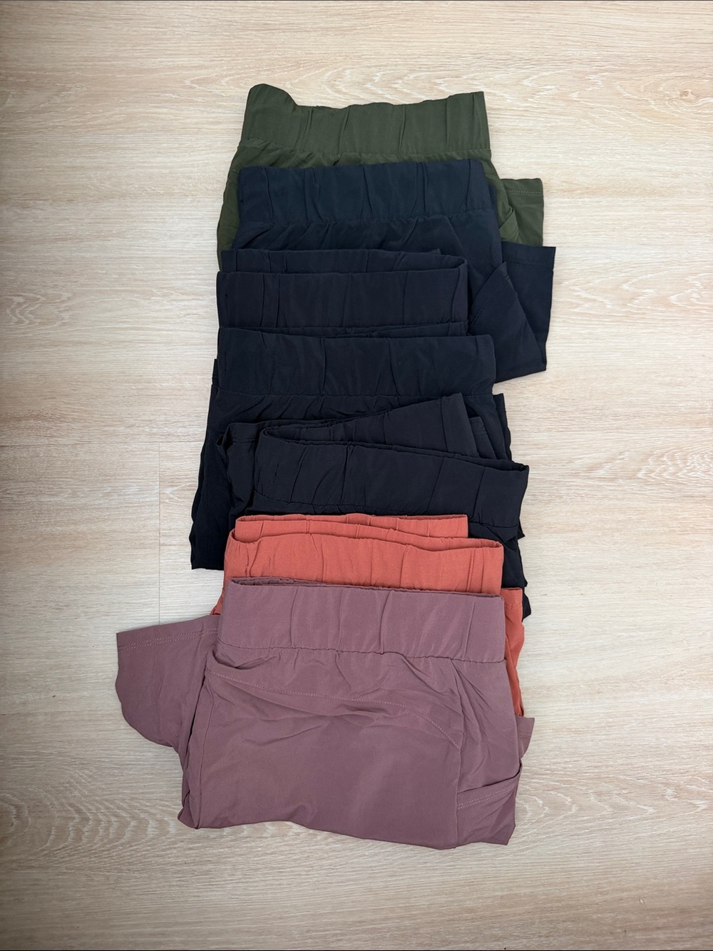 all in motion Women's Athletic Shorts - Olive, Black, Rust, Mauve bundle of 7